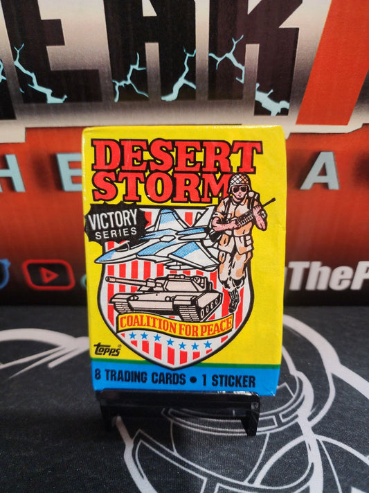 Topps 1991 Desert Storm Coalition for Peace Victory Series Wax Pack Personal Break! 8 cards + 1 sticker per pack