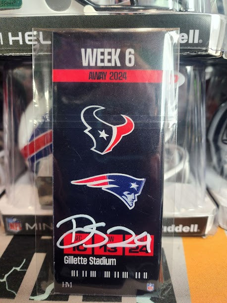 Derek Stingley Texans Patriots Game Ticket Autographed /10 Beckett COA