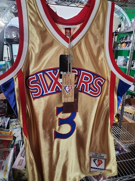 Allen Iverson 76ers Mitchell and Ness Hardwood Classics Basketball Jersey M Unsigned