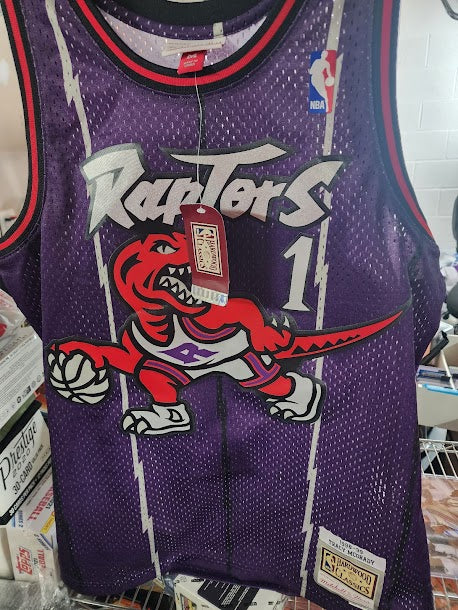Tracy McGrady Raptors Mitchell and Ness Hardwood Classics Jersey Size M Unsigned