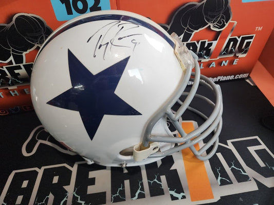 Tony Romo Autographed Game Used Cowboys Helmet FULL CAGE Facemask JSA COA