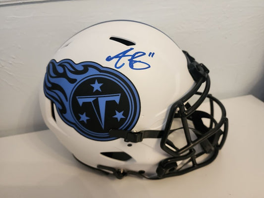AJ Brown Autographed LUNAR Authentic Full Size Helmet Titans Beckett COA
