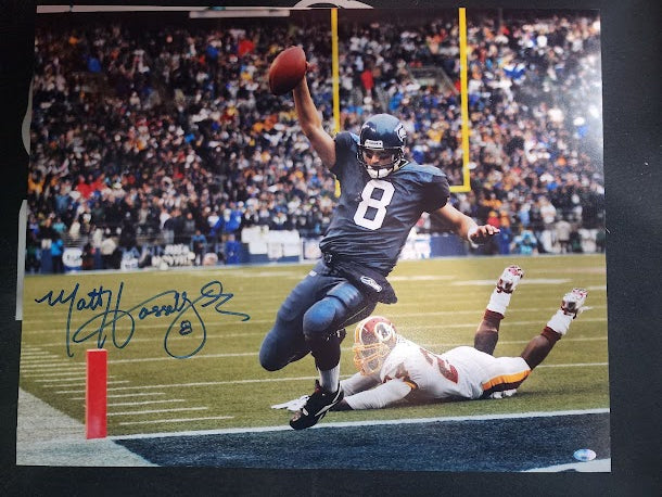 Matt Hasselbeck Auto 16x20 Seahawks Photo Mill Creek COA Scoring