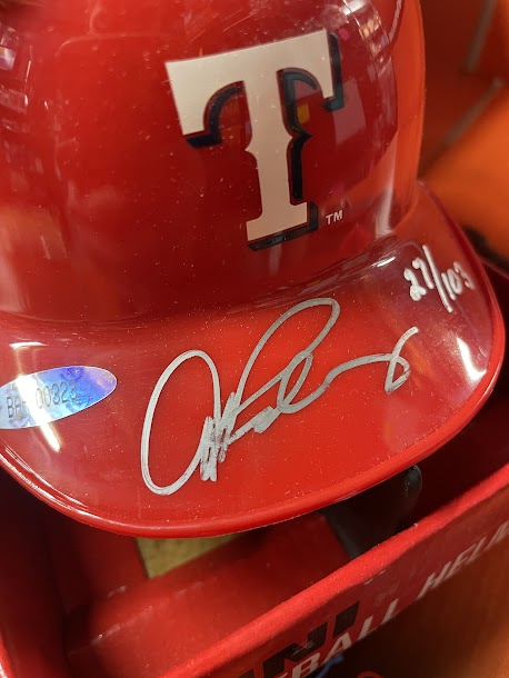 Alex Rodriguez Autographed Mini Helmet 27/103 UDA COA Rangers Limited