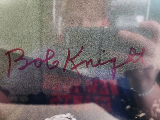 Bobby Knight Auto 16x20 Basketball Photo Steiner COA Throwing Chair Indiana Hoosiers