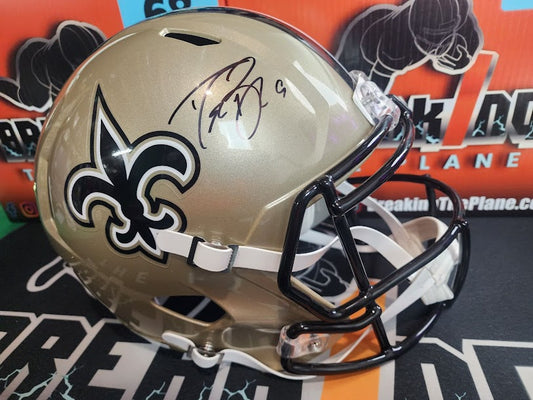 Drew Brees Autographed Steiner COA Full Size Helmet Saints
