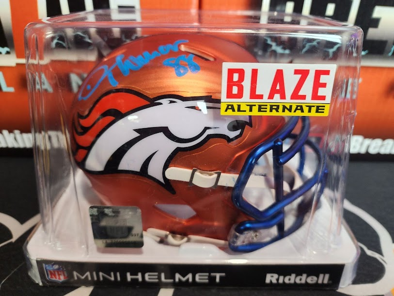 Demarius Thomas Blaze Autographed Beckett COA Broncos Mini Helmet