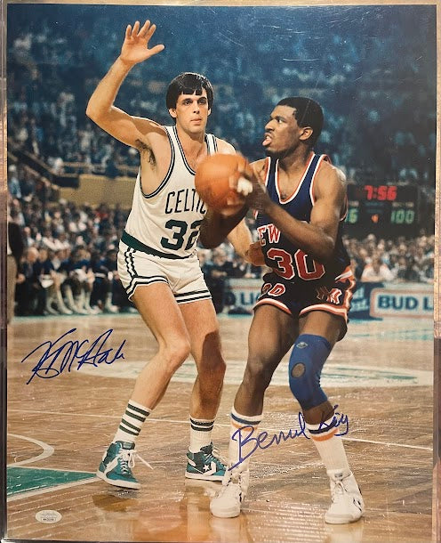 Kevin McHale and Benard Kin DUAL AUTO 16x20 Photo JSA COA Celtics Knicks Basketball