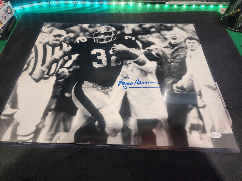 Franco Harris 16x20 Auto Photo Steelers JSA COA (small smudge see pics)