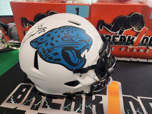 Fred Taylor Auto AUTHENTIC Lunar Full Size Helmet Jaguars Beckett COA Visor