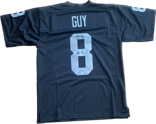 Ray Guy Auto Custom Jersey Raiders Leaf COA Hall of Fame