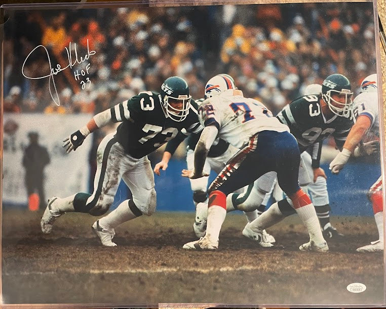 Joe Klecko Autographed 16x20 NY Jets Photo JSA COA Hall of Fame Script