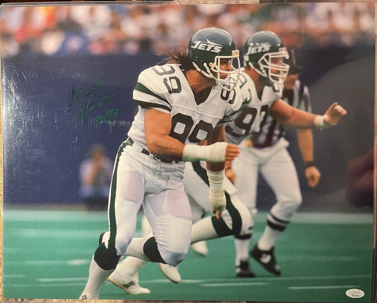 Mark Gastineau Autographed 16x20 Photo NY Jets JSA COA Green Ink