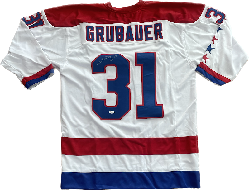 Philipp Grubauer Autographed LICENSED Capitals Hockey Jersey JSA COA Authentic