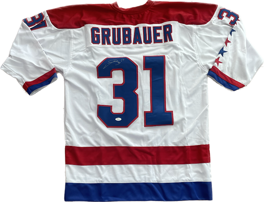 Philipp Grubauer Autographed LICENSED Capitals Hockey Jersey JSA COA Authentic