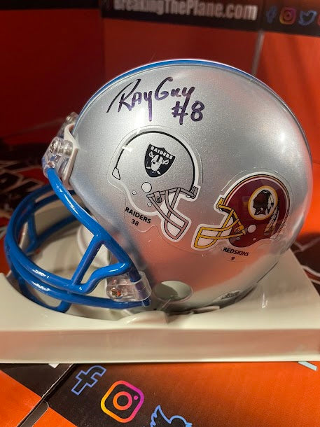 Ray Guy Autographed SUPER BOWL Mini Helmet JSA COA Raiders