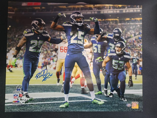 Richard Sherman Auto 16x20 Photo Seahawks Sherman Holo COA NFC Championship
