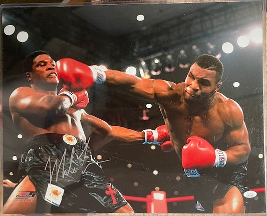Mike Tyson Autographed 16x20 Boxing Photo JSA COA Silver Ink