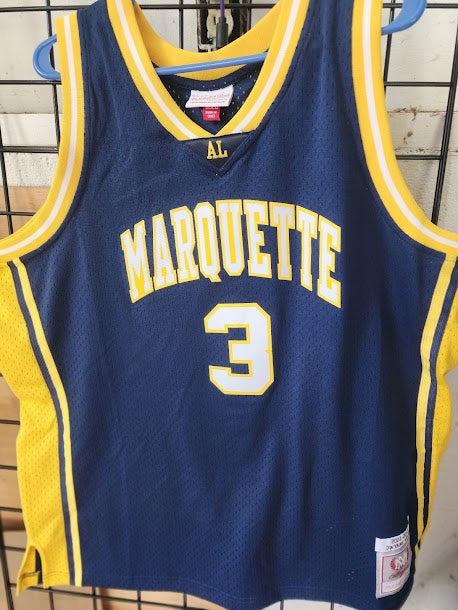 Dwayne Wade Marquette Mitchell and Ness Hardwood Classics Jersey 2 XL Unsigned