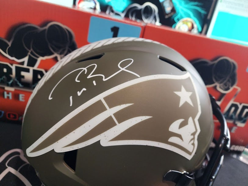 Tom Brady Auto AUTHENTIC Patriots Full Size Helmet STS Fanatics COA Salute to Service