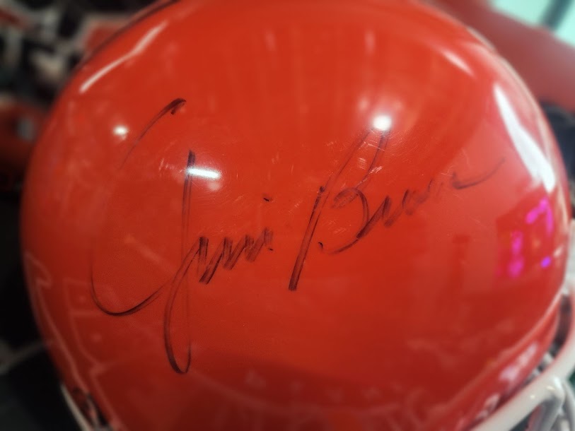 Jim Brown Auto Full Size AUTHENTIC Helmet Proline PSA COA Faint Auto