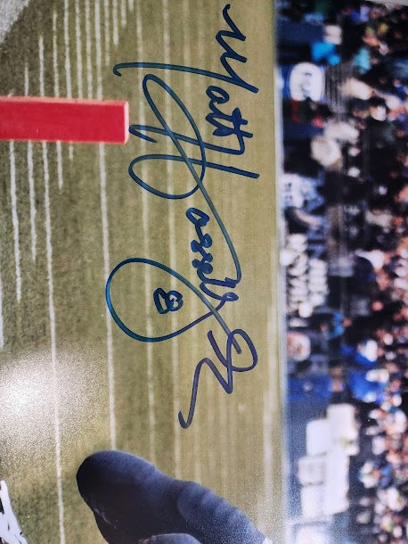 Matt Hasselbeck Auto 16x20 Seahawks Photo Mill Creek COA Scoring