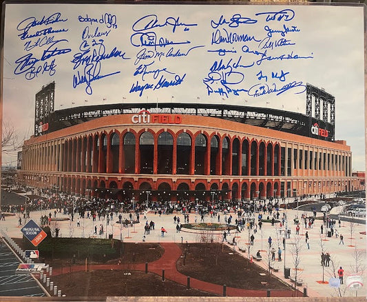 NY Mets Greats Multi-signed 16x20 Autographed Baseball Photo MLB COA 27 Sigs!