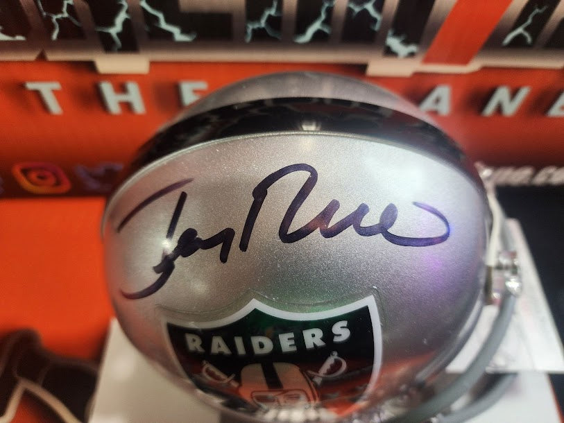Jerry Rice Auto Mini Helmet Raiders JSA COA