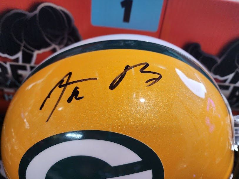 Aaron Rodgers Fanatics COA Autographed Full Size Helmet Green Bay Packers