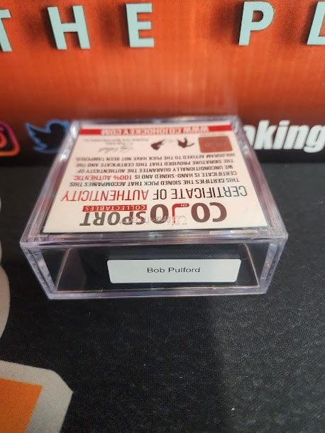 Bob Pulford Autographed HOF Inscription Toronto Maple Leafs Stanley Cup Puck COA