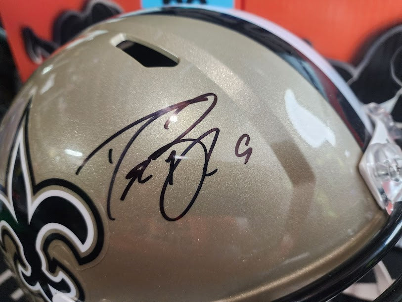 Drew Brees Autographed Steiner COA Full Size Helmet Saints