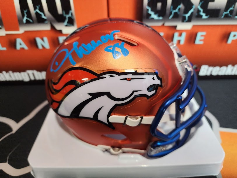 Demarius Thomas Blaze Autographed Beckett COA Broncos Mini Helmet