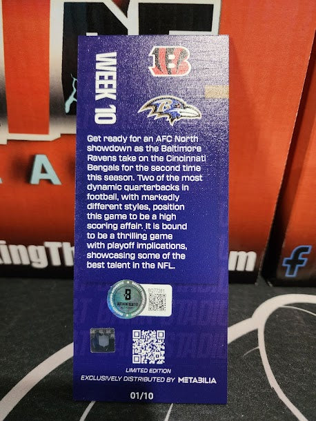 Derrick Henry Autographed game ticket 1/10 Metabilia Ravens Titans BECKETT COA
