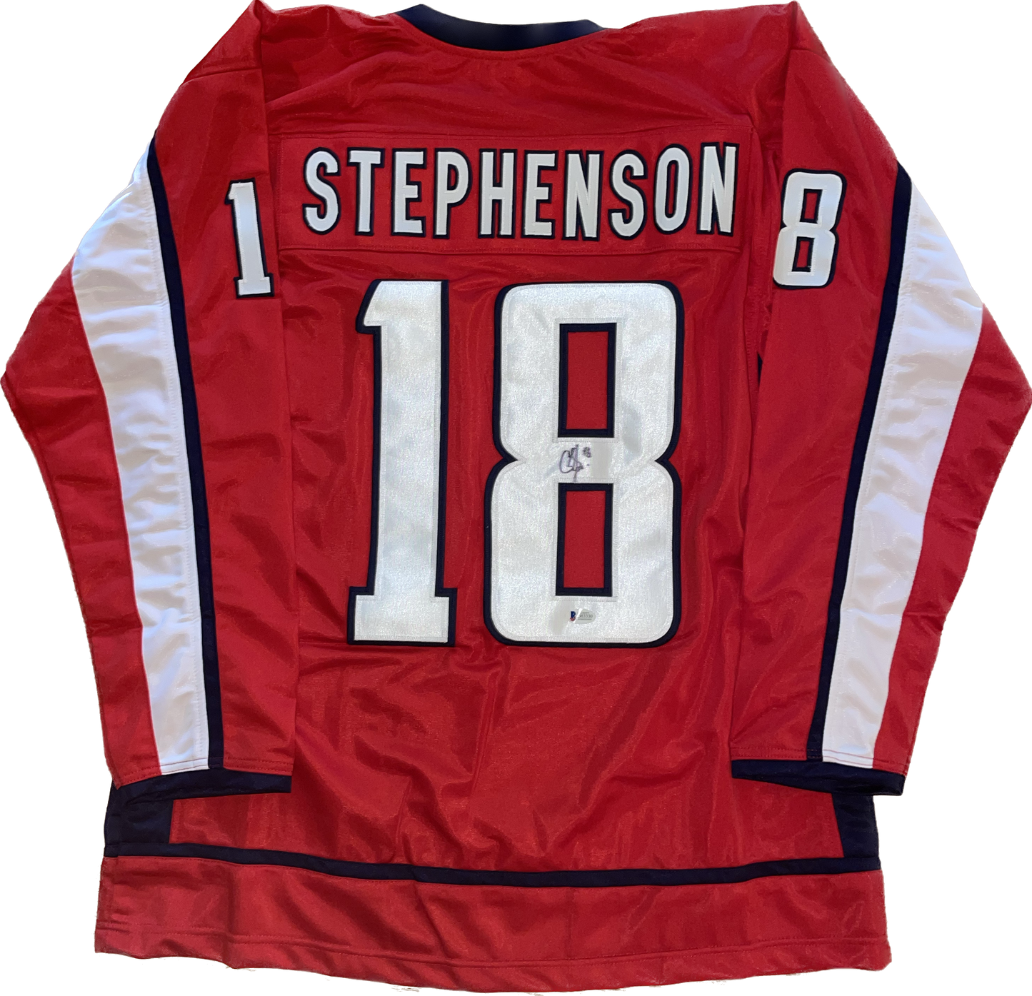 "Chandler Stephenson Autographed Washington Capitals Custom Jersey with Beckett COA"