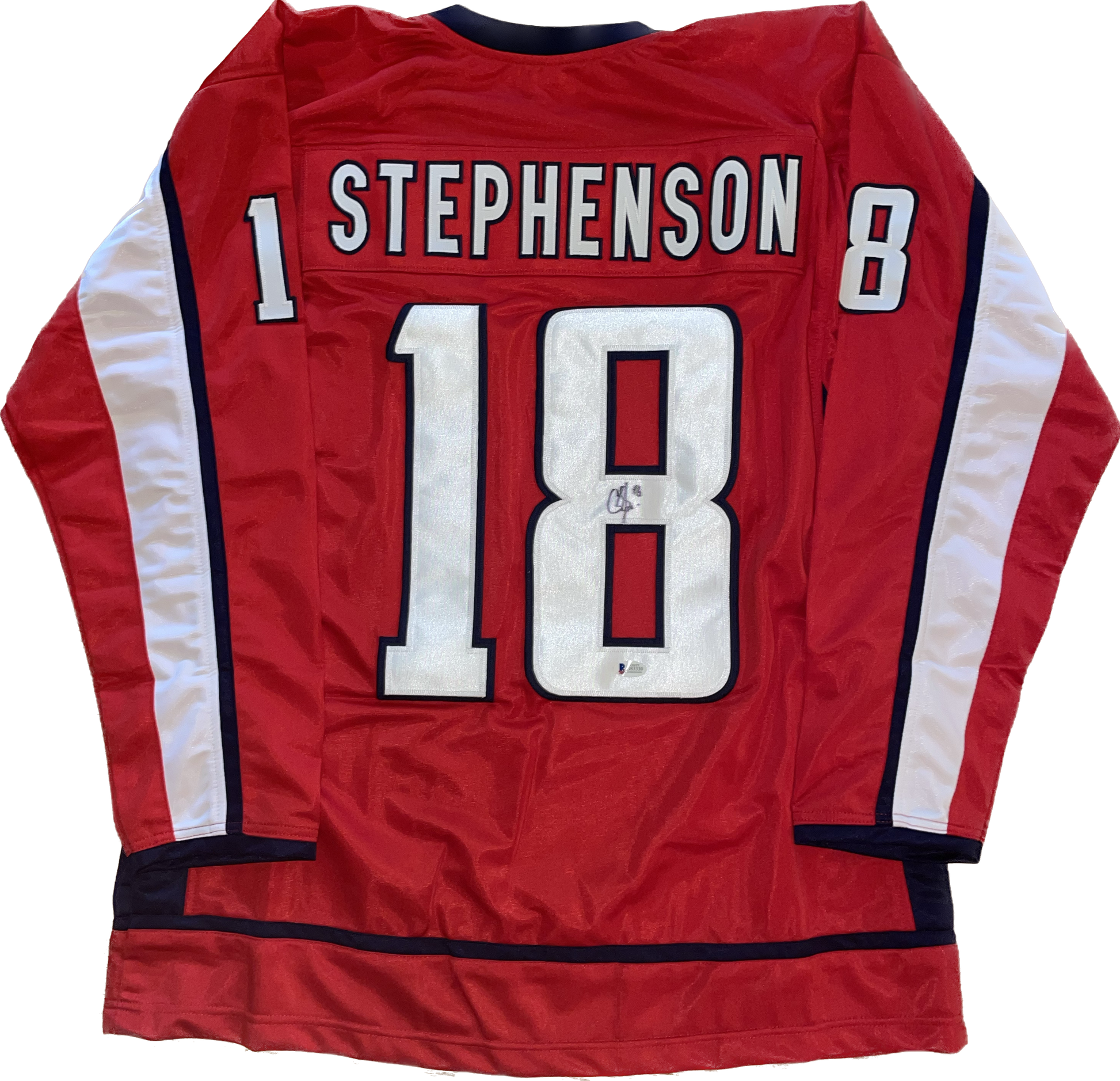 "Chandler Stephenson Autographed Washington Capitals Custom Jersey with Beckett COA"