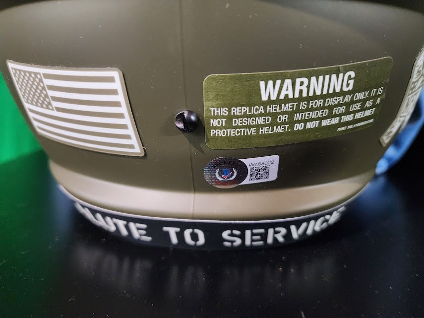 Nick Chubb Autographed Salute to Service Browns Full Size Helmet Beckett COA
