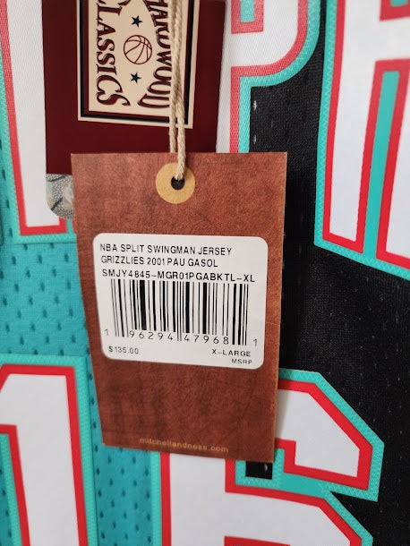 Pau Gasol Vancouver Memphis Grizzlies Mitchell and Ness Hardwood Classics Jersey XL Unsigned