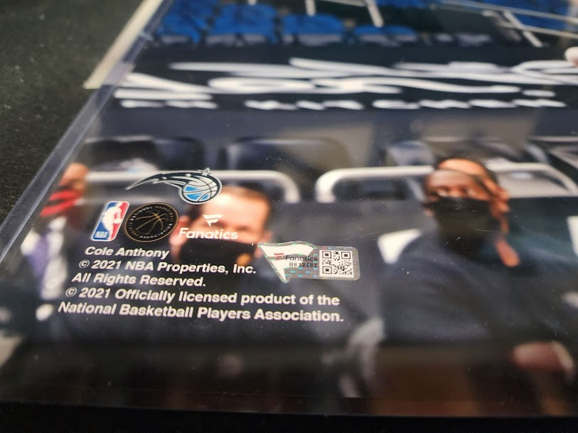 Cole Anthony Auto 16x20 Basketball Photo Orlando Magic Fanatics COA Alt Jersey