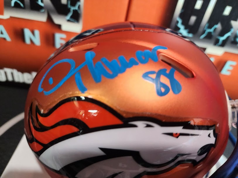 Demarius Thomas Blaze Autographed Beckett COA Broncos Mini Helmet