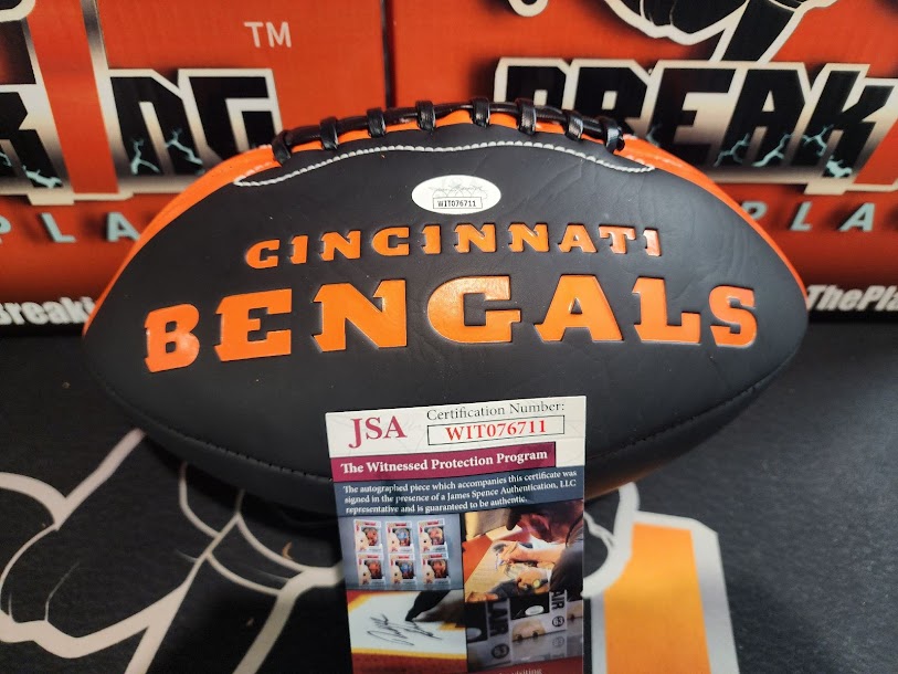 Kenny Anderson Autographed Bengals Football JSA COA Black Panel Stitched