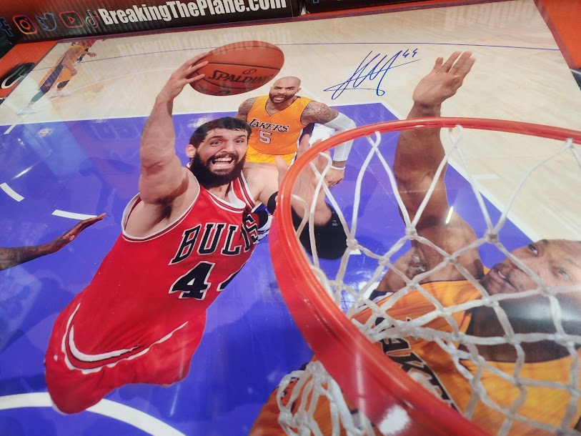 Nikola Mirotic Autographed Basketball 16x20 Photo Bulls JSA COA