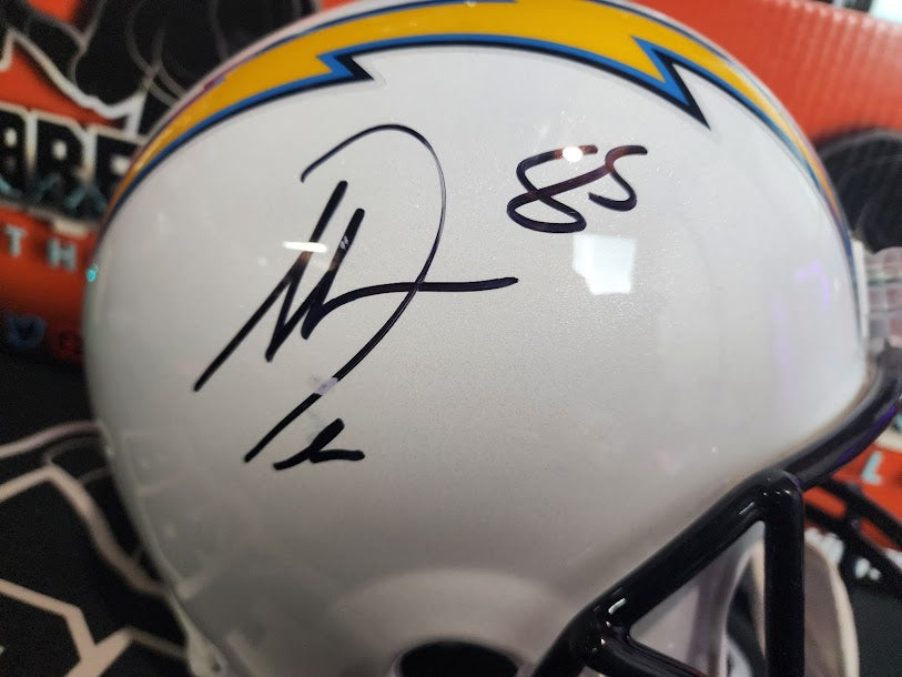 Antonio Gates Autographed (Smudged) Beckett COA Replica Full Size Helmet Chargers