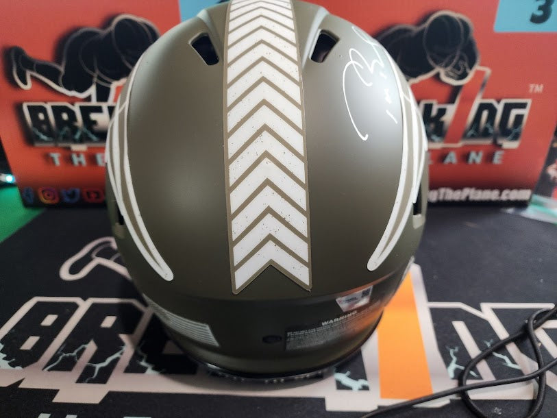 Tom Brady Auto AUTHENTIC Patriots Full Size Helmet STS Fanatics COA Salute to Service