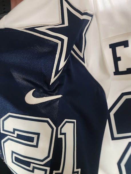 Ezekiel Zeke Elliott On Field Nike Licensed Dallas Cowboys White Jersey Size Medium Unsigned