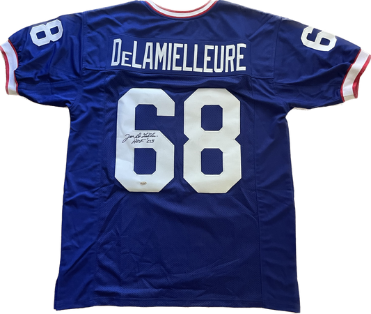 Joe DeLamielleure Autographed Bills Jersey with Leaf COA - 117758