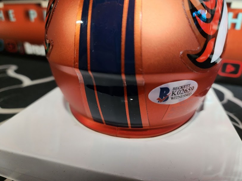 Demarius Thomas Blaze Autographed Beckett COA Broncos Mini Helmet