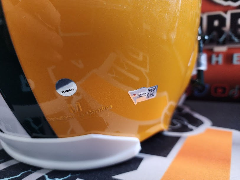 Aaron Rodgers Fanatics COA Autographed Full Size Helmet Green Bay Packers