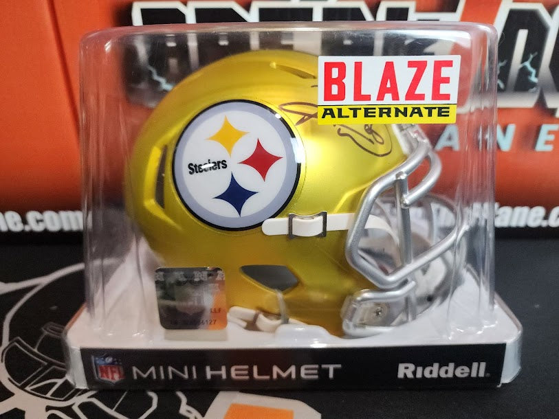 Hines Ward Blaze Autographed JSA COA Steelers Mini Helmet