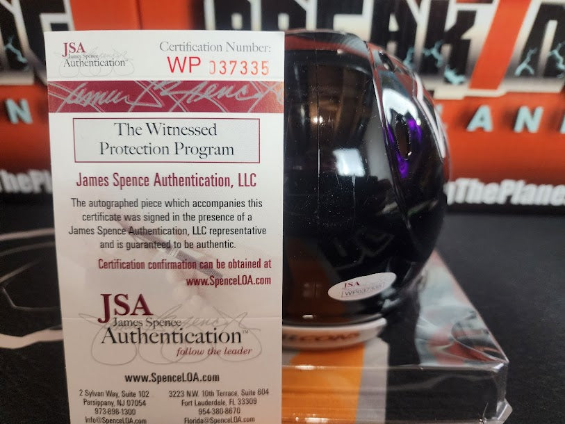 RARE /2002 REVOLUTION Andre Rison Autographed JSA COA Mini Helmet w/ Riddell RC