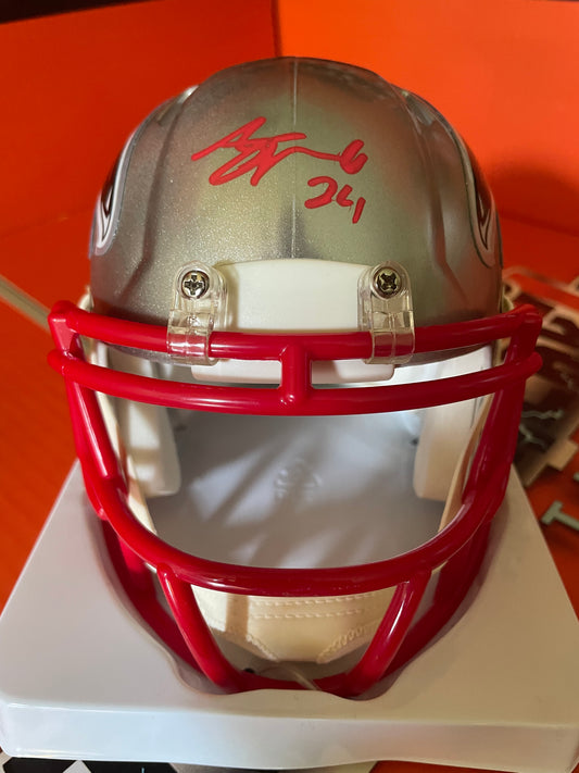 AJ Terrell Autographed Falcons Flash Mini Helmet with Beckett COA - WQ98089
